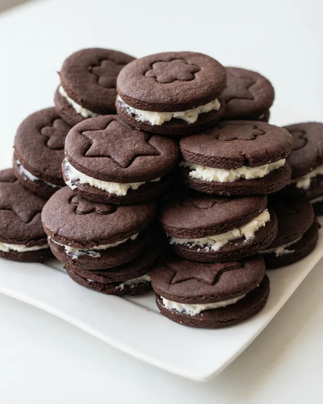 Házi cukormentes oreo keksz vaníliakrémmel — kakaós szendvicskeksz