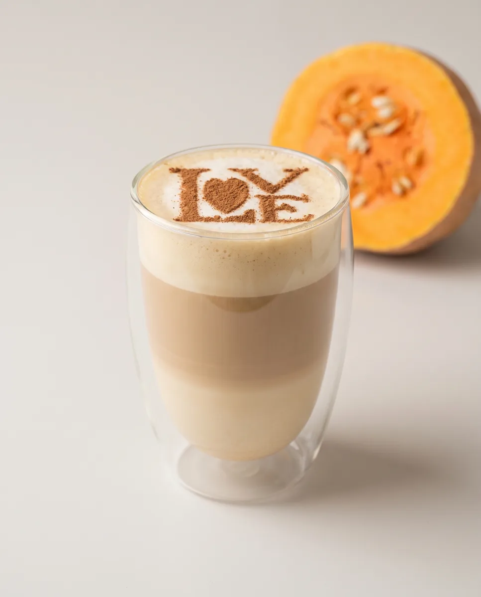 Cukormentes pumpkin spice latte tejhabbal és fahéjjal, őszi ital